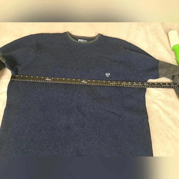 Free People Men's Wool Blend Blue/Gray Crewneck Sweater Size L Vintage - Picture 9 of 11